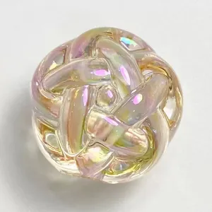 12-18mm Iridescent Acrylic Woven Bead UV Rainbow DIY Phone Charm Jewelry Making