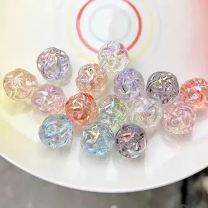 12-18mm UV electroplated colorful transparent yarn ball beads DIY phone chain jewelry accessories