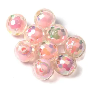 Perles facettées en acrylique transparent, perles en vrac bijoux DIY couleur AB magique.