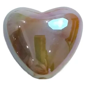 Iridescent gradient heart bead for DIY phone chain bracelet jewelry making accessories