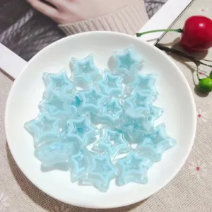 Perline a stella in acrilico azzurro trasparente per gioielli fai da te e ciondoli.