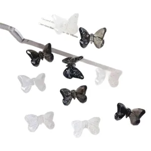 Acrylic butterfly beads small faceted charms for hair accessories DIY jewelry making crafts.