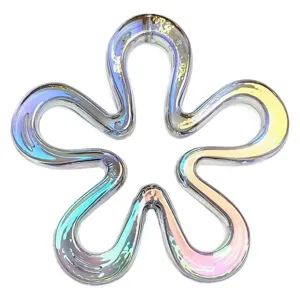 Colorful iridescent hollow flower bead pendant charm for phone chain DIY handmade jewelry