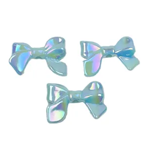 Iridescent acrylic bow beads, macaron color DIY handmade phone chain jewelry accessories.