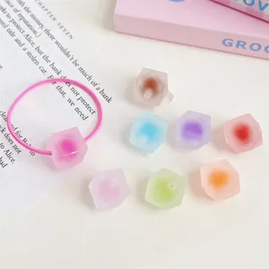 Matte Acryl Perlen in zweifarbigem Design und Haargummi Zubehör für DIY Haarschmuck