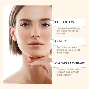 Beef tallow moisturizing cream detail image showcasing natural skincare ingredients and benefits.