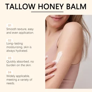 Tallow honey balm for deep skin moisturizing and nourishing. Smooth texture, fast absorption.
