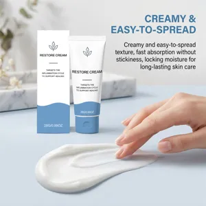 Crème visage réparatrice douce à la texture légère et non collante pour hydrater.