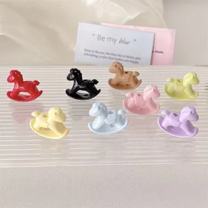 Cute Trojan Horse Acrylic Loose Beads Lacquered Rocking Horse Beads For DIY Jewelry Making Phone Chain Keychain Pendant
