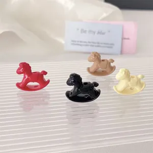 Acrylic rocking horse beads charms diy jewelry making accessories keychain pendants