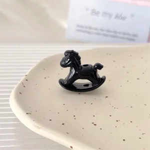 Black rocking horse acrylic bead DIY jewellery accessory charm pendant for phone chain