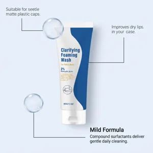 Clarifying foaming facial cleanser with salicylic acid for gentle daily skin care routine.