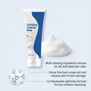 2% Salicylic Acid Clarifying Foaming Wash for face and body, 85g deep cleansing skincare.