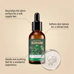 Centella Serum Detailansicht zeigt Tropfflasche und klare Textur fuer glatte Hautpflege.
