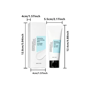 Intensive nourishing rice overnight sleeping face mask tube with product box dimension specs