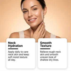 Crema hidratante para el cuello cuidado diario fórmula suave para piel lisa y flexible.