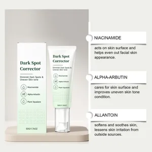 Facial dark spot corrector cream with niacinamide and arbutin for bright even skin tone care.