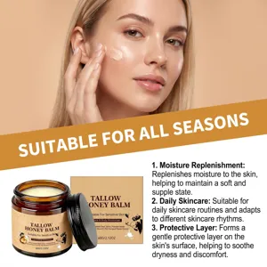 Baume hydratant au suif et au miel pour le visage et le corps, nourrit et apaise la peau.