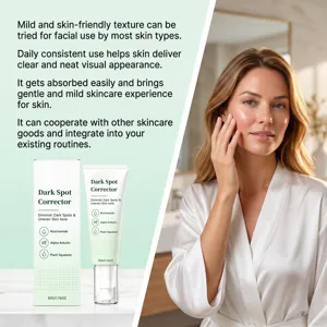 Dark spot corrector facial skincare cream with mild texture for daily moisturizing routine.