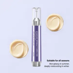 Anti-wrinkle facial cream tube detail view, showing smooth texture and precision applicator design.