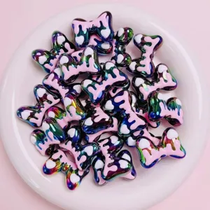 Acrylic rainbow bow beads DIY phone chain hair accessory jewelry making craft charms