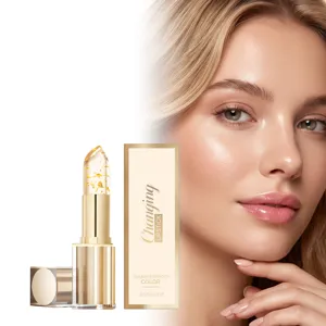 Goudfolie Kleurveranderende Vochtinbrengende Lippenstift Transparante Voedende Lippenbalsem Langhoudende Hydraterende Lipmakeup