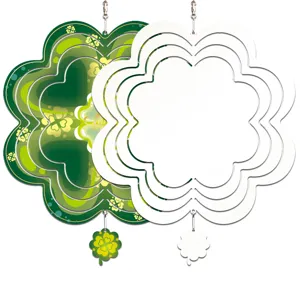 DIY Sublimatie Leeg Metaal Windspinner Vierbladig Klaver Hangende Decoratie Buiten Tuin Ornament