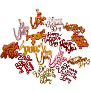 Acrylic Valentine's Day cake topper set, I love you and happy valentines day messages.