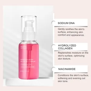 Hydrating brightening jelly serum with collagen and niacinamide for smooth glowing skin.