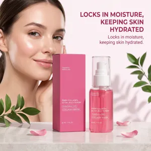PDRN collagen glow jelly serum detail view, refreshing hydrating formula for radiant skin.