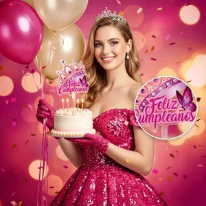 3D acrylic happy birthday cake topper with butterfly and crown design for party decoration