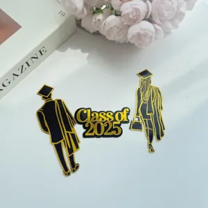 Set de topper para pastel de graduación acrílico clase 2025 figuras de doctor decoración de fiesta
