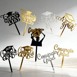 2026 graduation cake topper acrylic congrats grad party decoration supplies set
