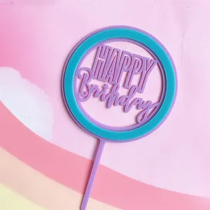 Gâteau d'anniversaire en acrylique double couche rond design décoration dessert détail