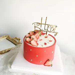 Acryl Happy Birthday Kuchenaufsatz Spiegeleffekt Hohle Buchstaben Schild Backen Ornament Dekoration Für Geburtstagsfeier Partybedarf