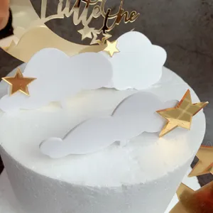 Acrylic cloud star cake topper set gold moon birthday party cake decorations 1pc