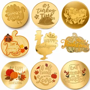Topper per torta acrilico Thanksgiving turchia zucca decorazioni cupcake set da 9