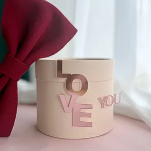 Acrylic LOVE YOU cake topper gift box decoration for Valentine Day party romantic styling.