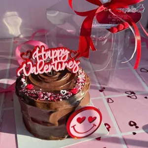 Adorno para tarta de San Valentin doble capa acrilico decoracion fiesta amor top