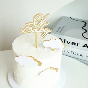Set topper tourtas me Oh Baby kai nefelia gia diakosmisi genethliou cake baby shower