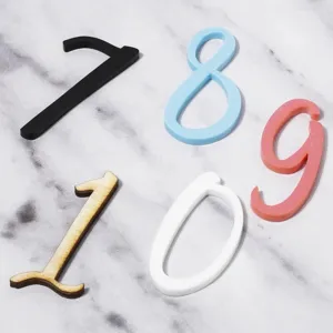Acryl und Holz Nummer Kuchen Topper Details, bunte 0 bis 9 Ziffern für Geburtstag Party Dekor.