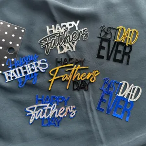 Acrylic Father's Day cake topper set, best dad ever cake decor for father party supplies.