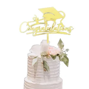 Goldener Acryl Torten Topper Congratulations Party Dekoration für die Abschlussfeier