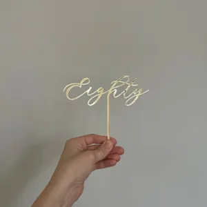 Gold acrylic Eighty cake topper for birthday party anniversary celebration decorative cake insert