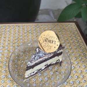 Father's Day gold round cake topper insert, perfect for dad party dessert celebration decor.