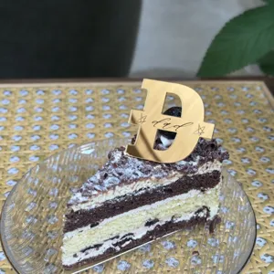 Gold acrylic DAD cake topper for Father's Day celebration, stylish dessert decoration insert.