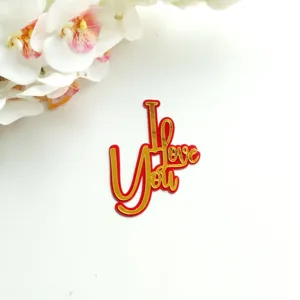 Valentine's Day double layer acrylic I love you cake topper for romantic party decoration.
