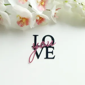 Valentinstag Acryl Tortenaufleger Love Sie schwarz rosa Desserts Einlage Deko
