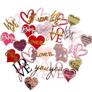 Valentinstag Acryl Tortenaufleger Herz Liebe Cupcake Topper Party Dekoration Set