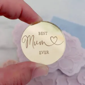 Acrylic gold Mother's Day cake topper Best Mum Ever dessert decoration party accessory